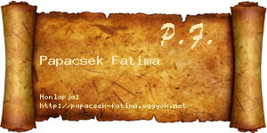 Papacsek Fatima névjegykártya
